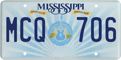 MS license plate MCQ706