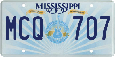 MS license plate MCQ707
