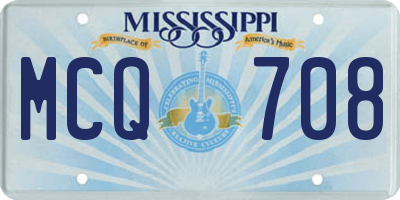 MS license plate MCQ708