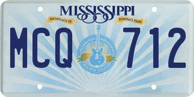 MS license plate MCQ712