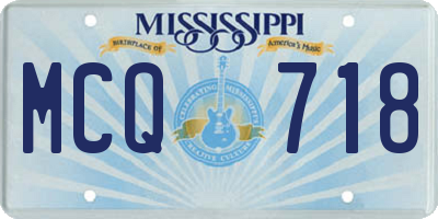 MS license plate MCQ718