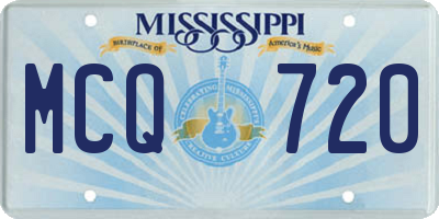 MS license plate MCQ720