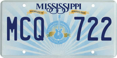 MS license plate MCQ722