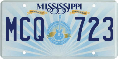 MS license plate MCQ723