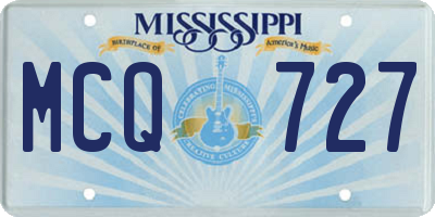 MS license plate MCQ727