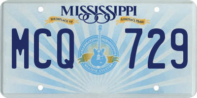 MS license plate MCQ729