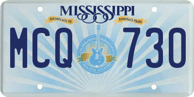 MS license plate MCQ730
