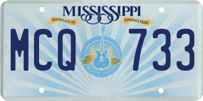MS license plate MCQ733
