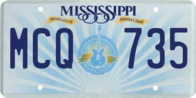 MS license plate MCQ735