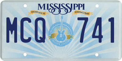 MS license plate MCQ741