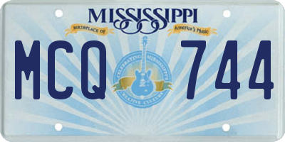 MS license plate MCQ744
