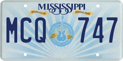 MS license plate MCQ747