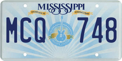 MS license plate MCQ748