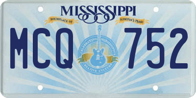 MS license plate MCQ752