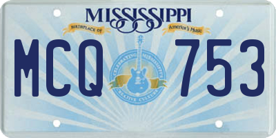 MS license plate MCQ753