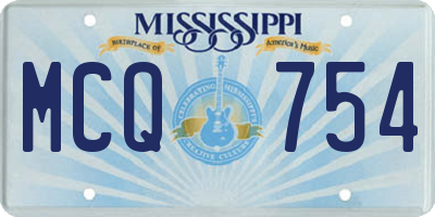 MS license plate MCQ754