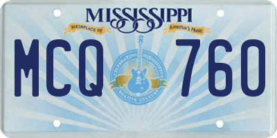 MS license plate MCQ760