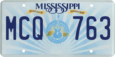 MS license plate MCQ763