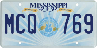 MS license plate MCQ769