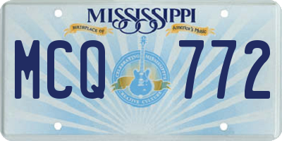 MS license plate MCQ772