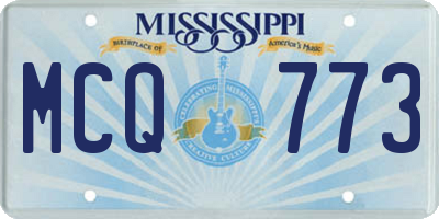 MS license plate MCQ773
