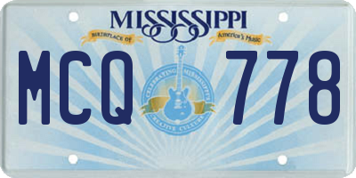 MS license plate MCQ778