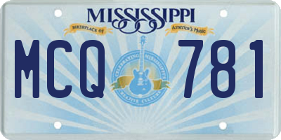 MS license plate MCQ781