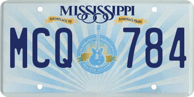 MS license plate MCQ784