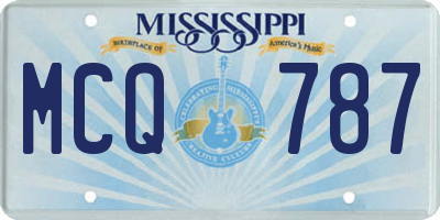 MS license plate MCQ787