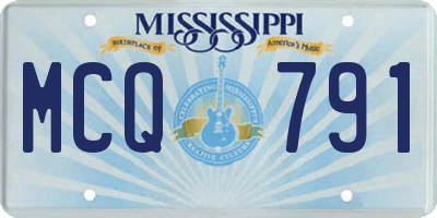 MS license plate MCQ791