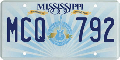 MS license plate MCQ792