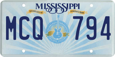 MS license plate MCQ794