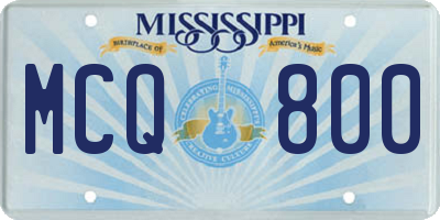 MS license plate MCQ800