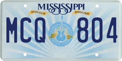 MS license plate MCQ804