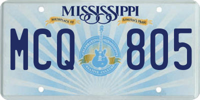 MS license plate MCQ805