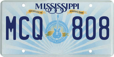 MS license plate MCQ808