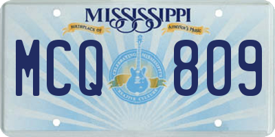 MS license plate MCQ809