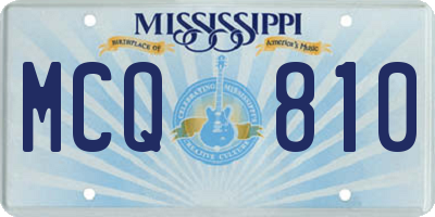 MS license plate MCQ810