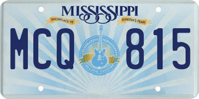 MS license plate MCQ815