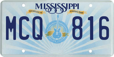 MS license plate MCQ816