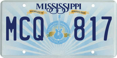 MS license plate MCQ817