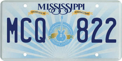 MS license plate MCQ822