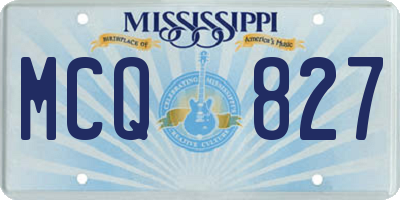 MS license plate MCQ827