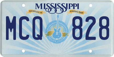 MS license plate MCQ828