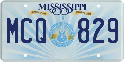 MS license plate MCQ829