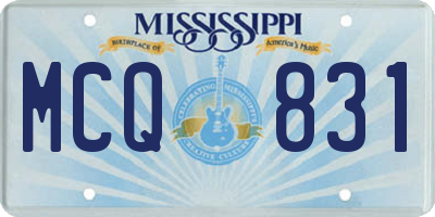 MS license plate MCQ831