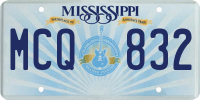MS license plate MCQ832