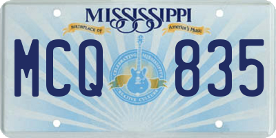 MS license plate MCQ835