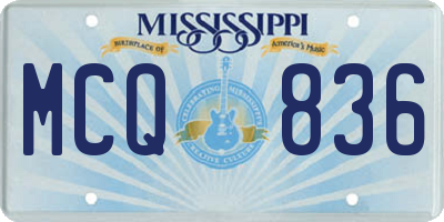 MS license plate MCQ836