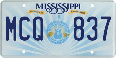 MS license plate MCQ837